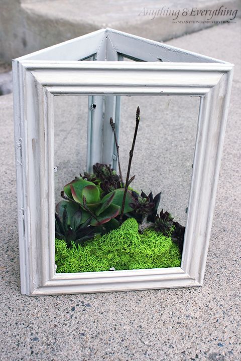 DIY Faux Succulent Garden using Dollar Store Frames - Monthly DIY Challenge - Anything & EverythingAnything & Everything