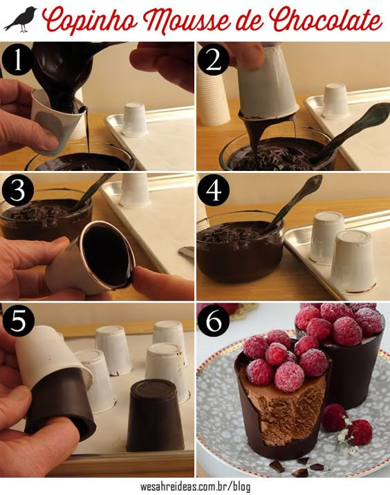 copinho de chocolate, mousse de chocolate, como fazer copinho de chocolate, receitas fÃ¡ceis, sobremesas, chocolate cup, delicious